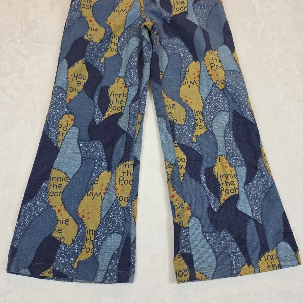 Vintage Kids Winnie The Pooh Pants Kids 6X Disney‎ Sears 70's 80's Flare Leg